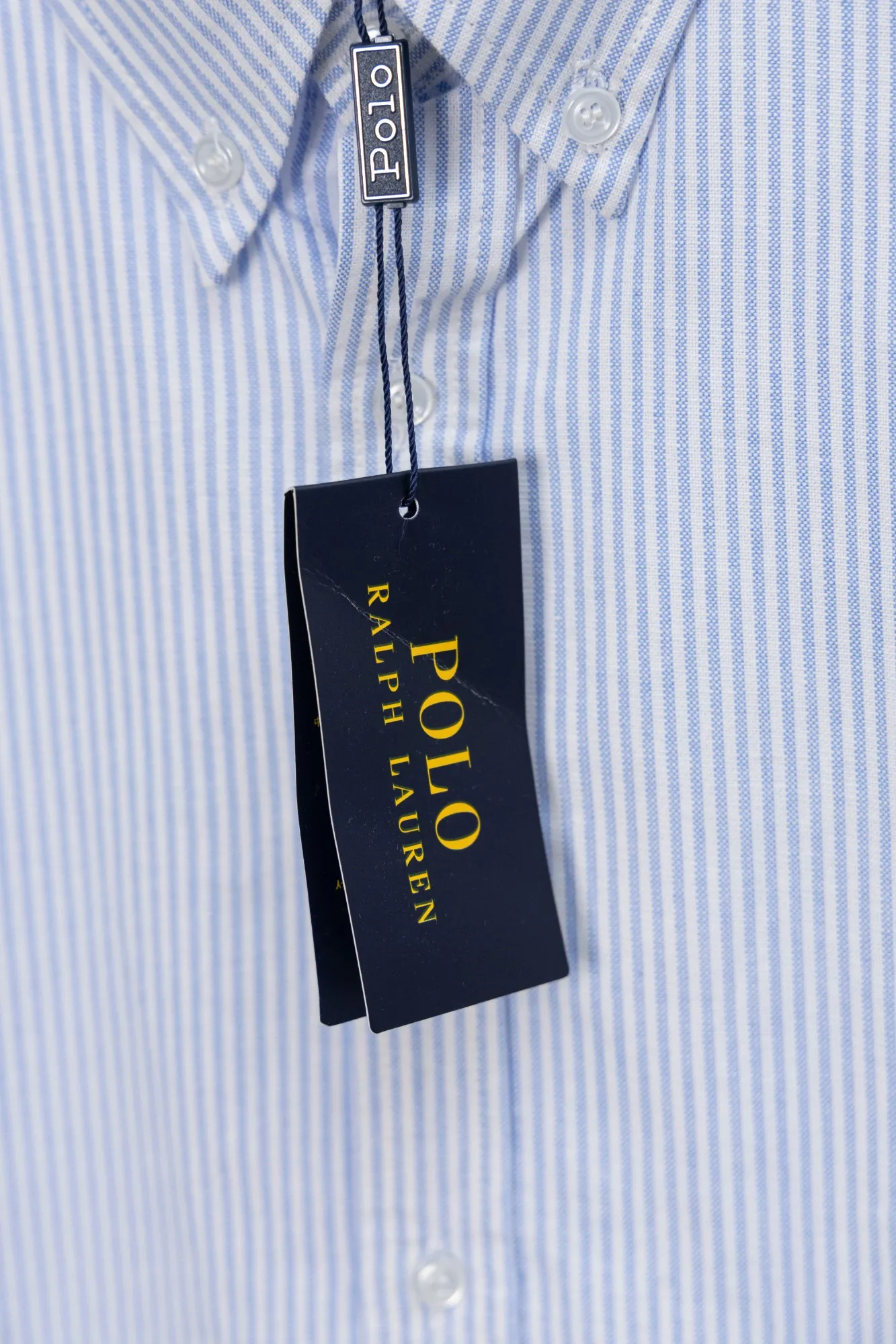 P230 Style number: JZ007 Rah Lauren striped small logo logo embroidered shirt, same style for men and women, complete with three labels, full set of packaging, official website details consistent, original pure cotton Oxford fabric material, ready-to-wear wash, skin-friendly and comfortable, classic and versatile, suitable for business and leisure, collar buttons, differentiated currency, all fabric accessories are original benchmarking, the details and craftsmanship are very good, color: gray blue, size: S M L XL